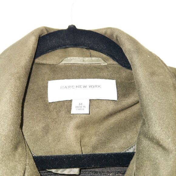 Andrew Marc New York Olive Green Faux Suede Jacket Size Medium - Picture 4 of 9